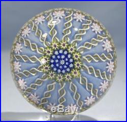 Perthshire Hand Blown Millefiori & Spiral Ribbons Glass Paperweight Late 20th C