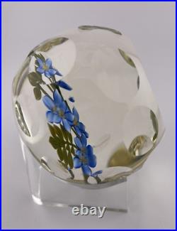 Perthshire Highly Faceted 1997D Blue Bouquet Paperweight-THE FLOWER OF DUNBLANE