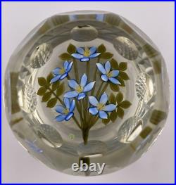 Perthshire Highly Faceted 1997D Blue Bouquet Paperweight-THE FLOWER OF DUNBLANE