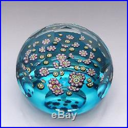 Perthshire LE 1993D millefiori signed glass paperweight / presse papiers