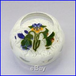 Perthshire LE 1994A Pansy glass paperweight + box + cert / presse papiers