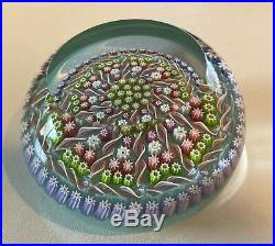 Perthshire Millefiori Paperweight Purple, Pink, and Green with Twist