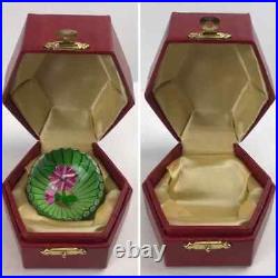 Perthshire Miniature Pink Clematis Flower 1978F Lampwork Paperweight Box & Cert