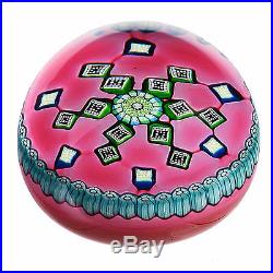 Perthshire One of a Kind Millefiori Paperweight with Unusual Canes