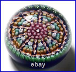 Perthshire PP1 Paneled Millefiori Paperweight with Blue Ground