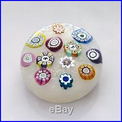 Perthshire PP12 millefiori glass paperweight signed + dated / presse papiers