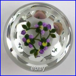 Perthshire PP221 2000 Amethyst & Yellow Flower Bouquet Faceted Paperweight Cert