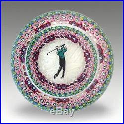 Perthshire PP81 Golfer (early version) glass paperweight / presse papiers