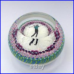 Perthshire PP81 Golfer (early version) glass paperweight / presse papiers