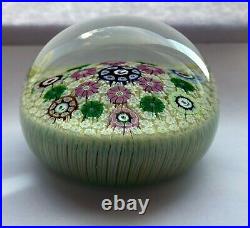 Perthshire Paperweight 1977F Carpet Ground with Rooster Cane
