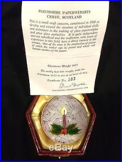 Perthshire Paperweight Christmas Weight 1977 Certificate No. 209