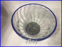 Perthshire Paperweight End of Day Center withLatticinio Rod Sides Bowl with LABEL