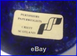 Perthshire Paperweight End of Day Center withLatticinio Rod Sides Bowl with LABEL
