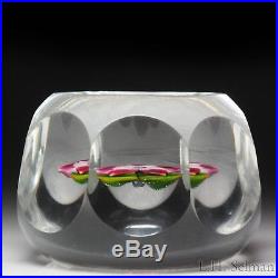 Perthshire Paperweights 1973 pink flower miniature faceted paperweight