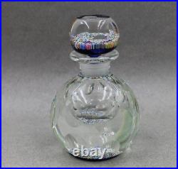 Perthshire Scotland Art Glass Millefiori Faceted Paperweight Perfume Bottle