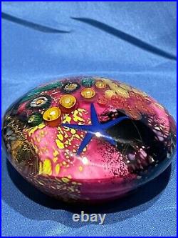 Peter Raos Paperweight 2000 Art glass Pacific Coral Reef and Starfish