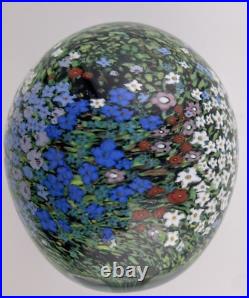 Peter Raos Tall 1995 Monet's Garden With Gold Aventurine Glass Paperweight