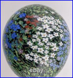 Peter Raos Tall 1995 Monet's Garden With Gold Aventurine Glass Paperweight