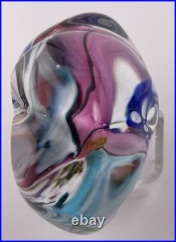 Peter Ridabock Signed Sea Symphony Glass Paperweight