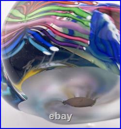 Peter Ridabock Signed Sea Symphony Glass Paperweight