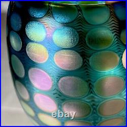 Philabaum Reptilian Studio Art Glass Iridescent Vase It Glows