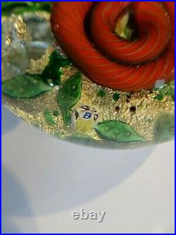 RARE 1970 Baccarat Crystal Snake on Silver Rocks & Leaves Paperweight #10 LIM ED