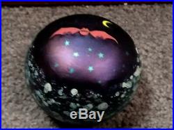 RARE 1976 LUNDBERG STUDIOS LIMITED EDITION STARRY NIGHT WithBAT PAPERWEIGHT 46/300