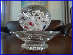 RARE Antique BELGIUM France Art Glass Paperweight JEWELRY BOWL Holder