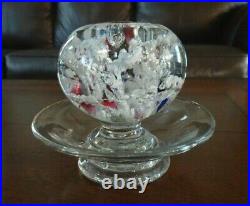 RARE Antique BELGIUM France Art Glass Paperweight JEWELRY BOWL Holder