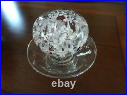 RARE Antique BELGIUM France Art Glass Paperweight JEWELRY BOWL Holder