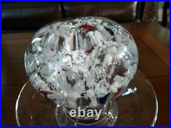 RARE Antique BELGIUM France Art Glass Paperweight JEWELRY BOWL Holder