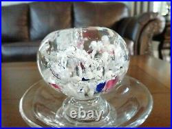 RARE Antique BELGIUM France Art Glass Paperweight JEWELRY BOWL Holder