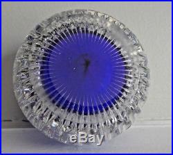 RARE BLUE 19th Century Antique Boston & Sandwich Art Glass AIR TRAP Paperweight