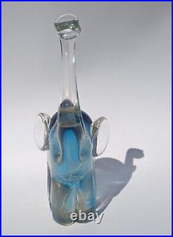 RARE! Chalet Vintage Art Glass Avventurina Gold & Blue Elephant