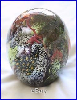 RARE Hand-blown Glass Art Paperweight Peter Raos Pacific Collection fish+coral