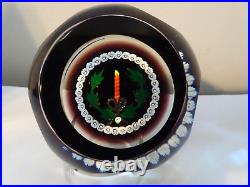 RARE Large William Manson Caithness Glass Faceted Candle Millefiori Paperweight