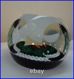 RARE Large William Manson Caithness Glass Faceted Candle Millefiori Paperweight
