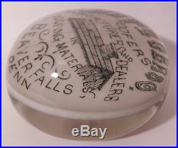 RARE MAXWELL ANTIQUE American Advertisement METZGER & CO. ROOFERS Paperweight