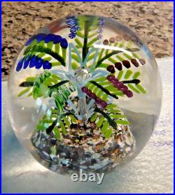 RARE SHAPE! Antique Bohemian Art Glass 2 Level Fern Paperweight