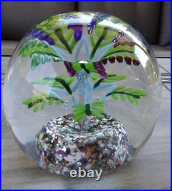 RARE SHAPE! Antique Bohemian Art Glass 2 Level Fern Paperweight