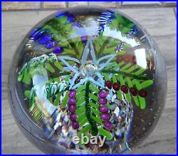 RARE SHAPE! Antique Bohemian Art Glass 2 Level Fern Paperweight