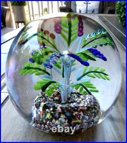 RARE SHAPE! Antique Bohemian Art Glass 2 Level Fern Paperweight