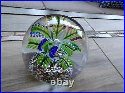 RARE SHAPE! Antique Bohemian Art Glass 2 Level Fern Paperweight