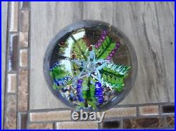 RARE SHAPE! Antique Bohemian Art Glass 2 Level Fern Paperweight