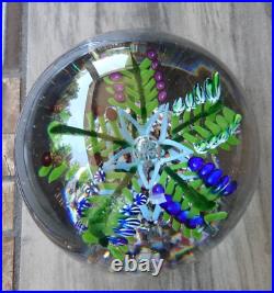 RARE SHAPE! Antique Bohemian Art Glass 2 Level Fern Paperweight