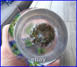 RARE SHAPE! Antique Bohemian Art Glass 2 Level Fern Paperweight