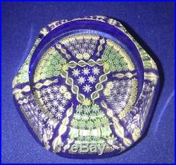 RARE! Scottish Perthshire Millefiori Art Glass Paperweight Faceted