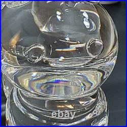 RARE Steuben Glass Art Crystal Caterpillar Figurine Signed Paperweight Sculpture