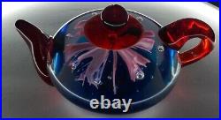 RARE VINTAGE EDINBURGH CRYSTAL Hand Blown Teapot ART GLASS PAPERWEIGHT Large