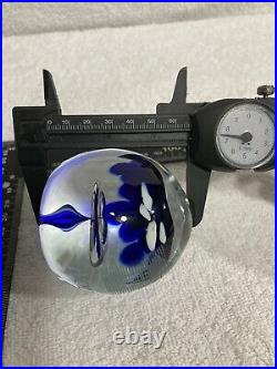 RARE Vintage Hand Blown Art Glass Etched Paper Weight BOLLES SCHOOL